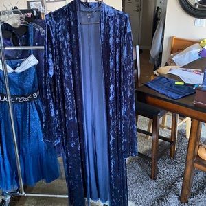 Navy Velvet lounging robe